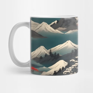 mountain life japan art style Mug